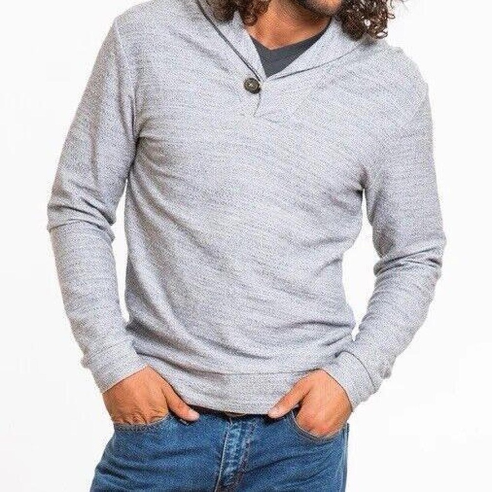 MARINE LAYER Mens Knox Shawlneck Pullover Sweater Shirt Gray M